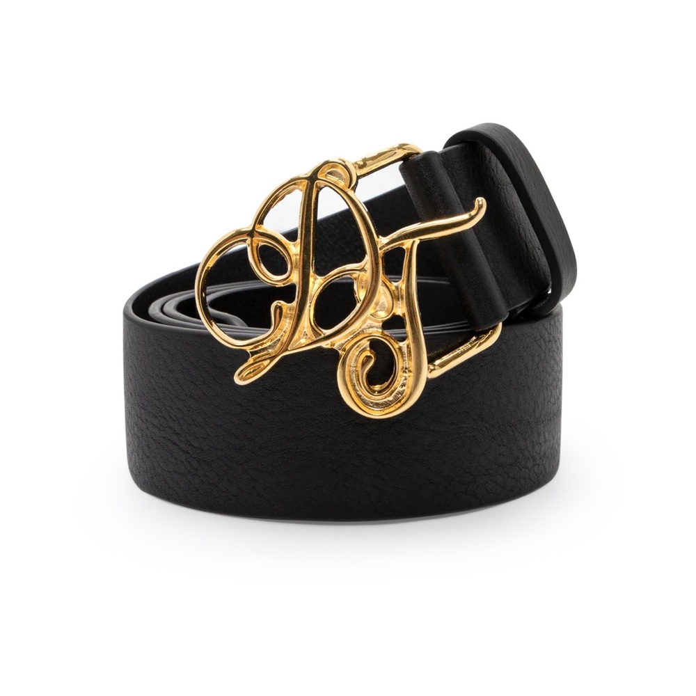 Denim tears  metallic gold script belt size S-M brand new still in packaging